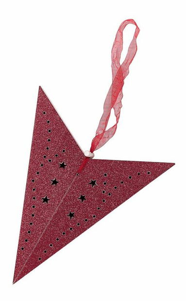 Set 2 ks závesných hviezd 45 cm Monti (červená trblietavá)