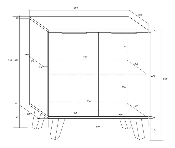 Comodă Shela SVN-01 (craft alb + craft auriu)