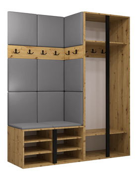 Mobilier Hol Timothy III (Stejar artisan + Stejar artisan + Negru) (Manila 16)