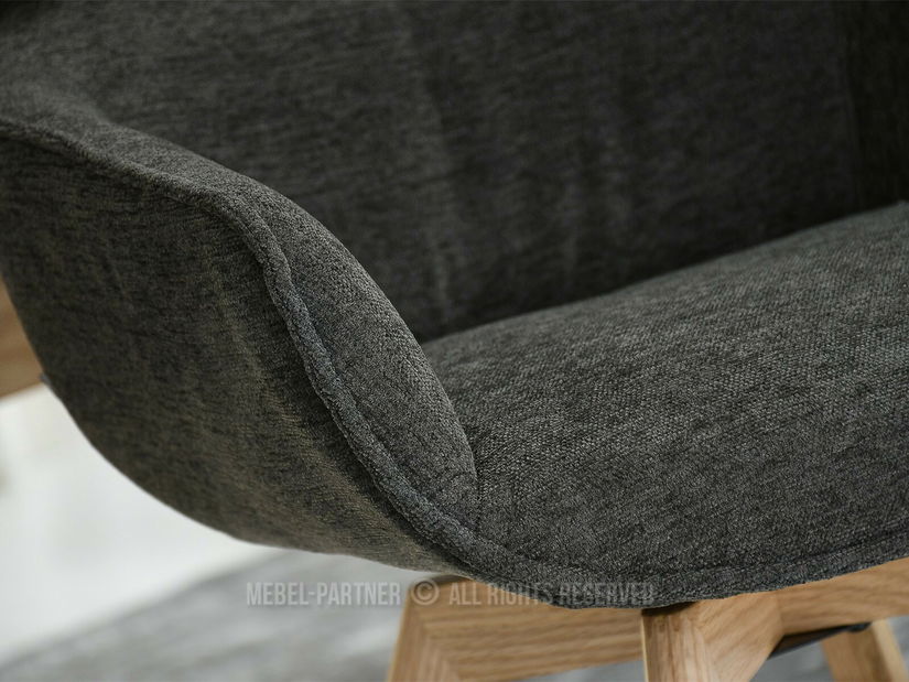 Scaun sufragerie Distorsion (grafit + stejar)