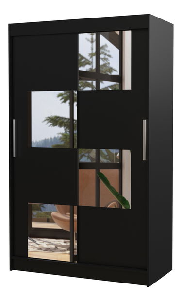 Dulap de haine Lagneo (Negru) (cu oglindă)