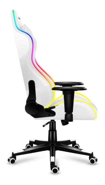Fotoliu gaming Fusion 6.2 (alb + multicolor) (cu iluminat LED)