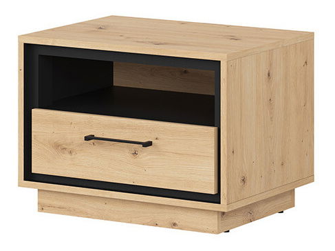 Éjjeliszekrény Pont KOM1S (artisan tölgy + matt fekete)