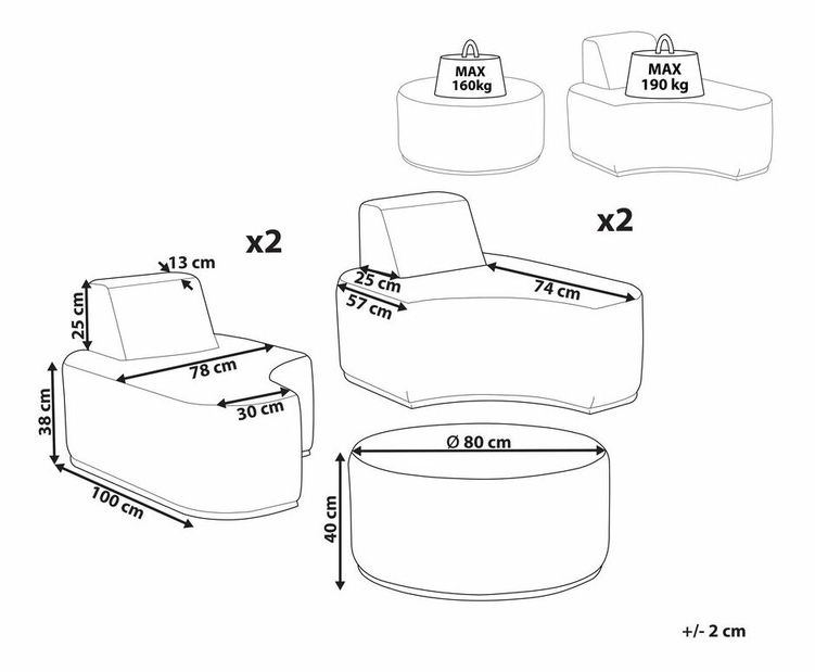 Záhradná zostava Fabry (sivá)
