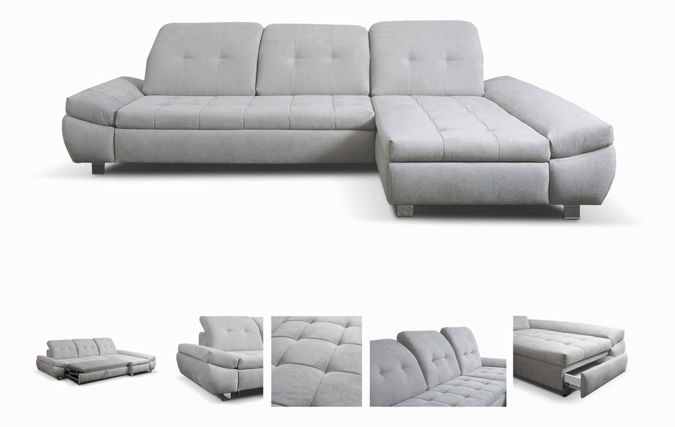 Rohová sedačka Blackmill (svetlosivá) (P)