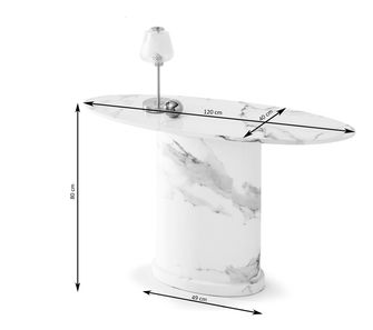 Konzolový stolík Belka Kons (biely mramor)