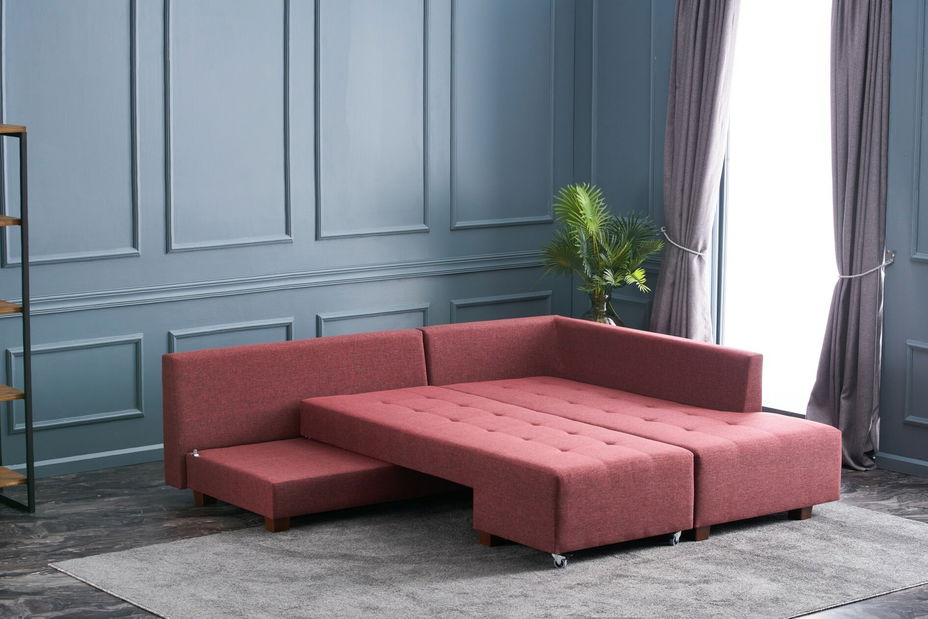 Rohová sedacia súprava Madagascar (P) (Červená)