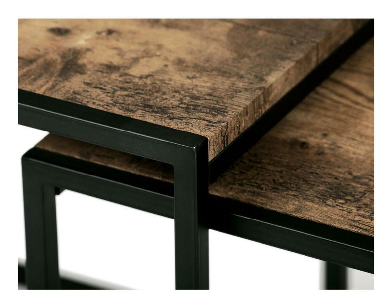 Set 3 konferenčných stolíkov Ascendio (old style wood)