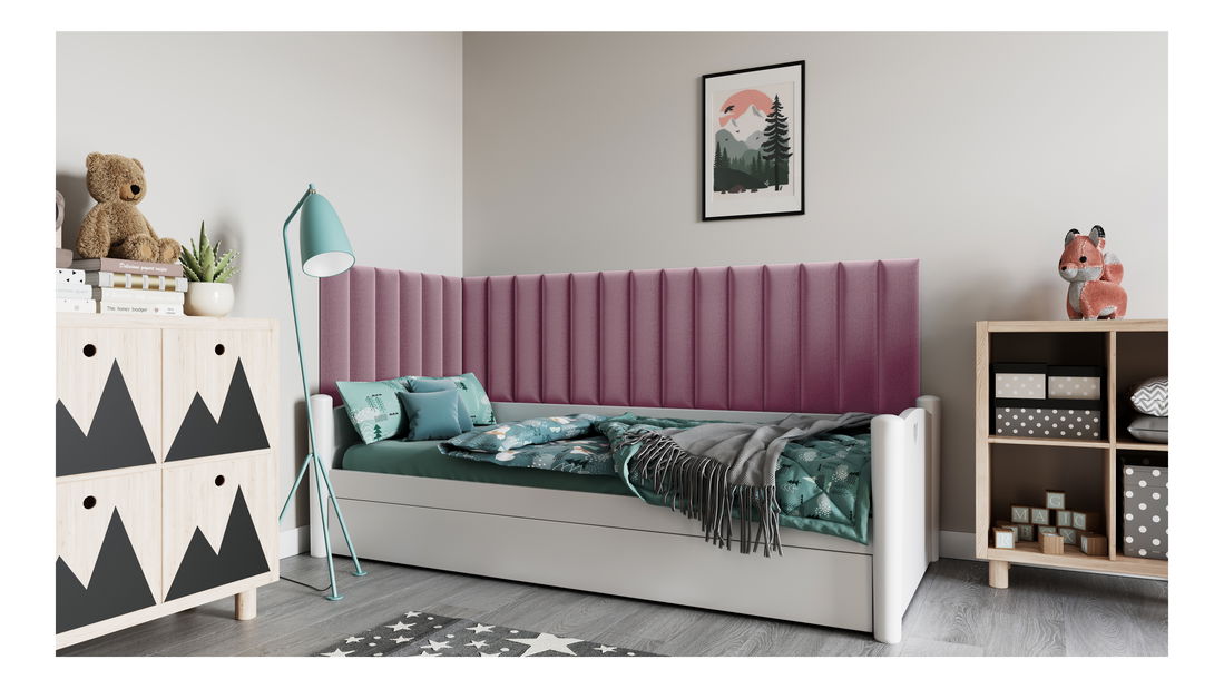 Set 20 čalúnených panelov Quadra 210x90x60 cm (ružová)