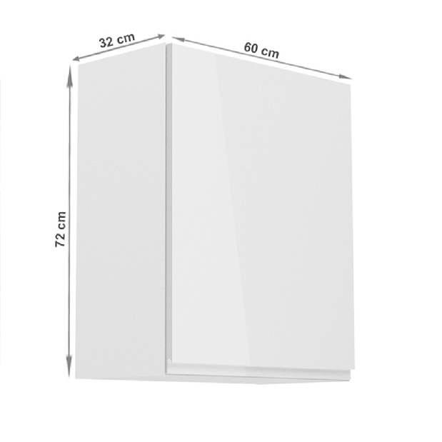 Horná kuchynská skrinka G601F Aurellia (biela + biely lesk) (P)