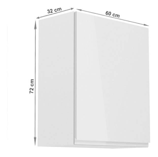 Dulap superior de bucătărie G601F Aurellia (alb + alb lucios) (D)