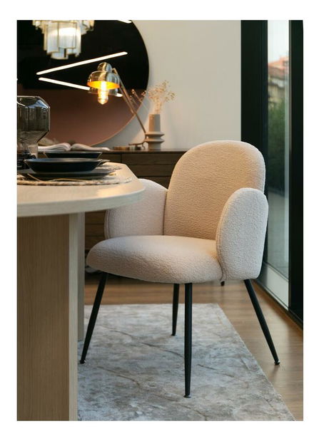 Scaun sufragerie Smith (bej deschis + negru)