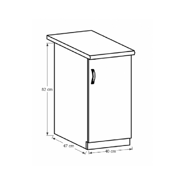 Dolná kuchynská skrinka D40 Provense (biela + sosna andersen) (P)