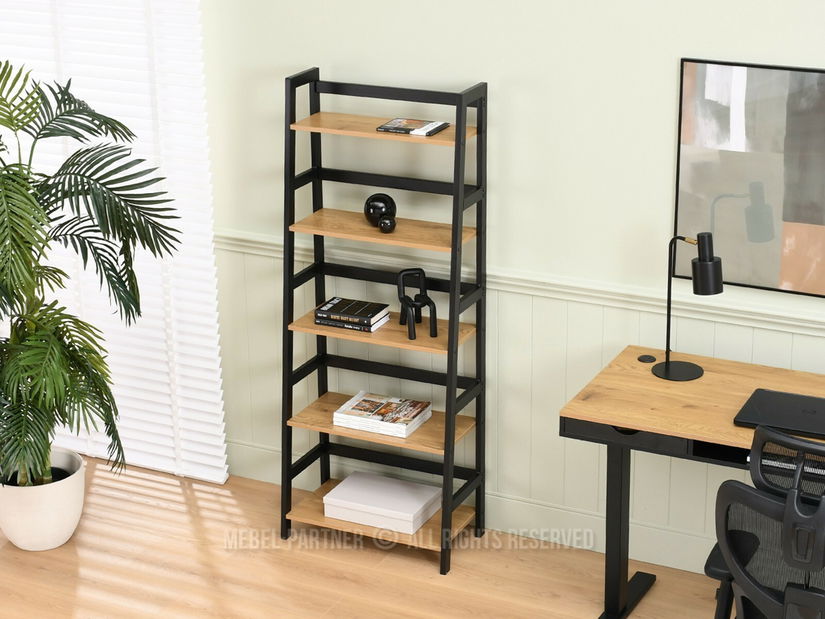 Regál Topaz (dub + čierna)