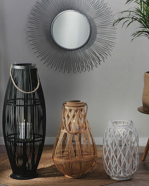 Lampáš TUMBA 56 cm (kov) (svetlé drevo)