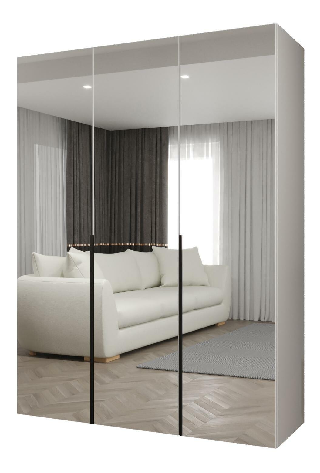 Dulap de haine 150 cm Alice 3 (alb + Negru)