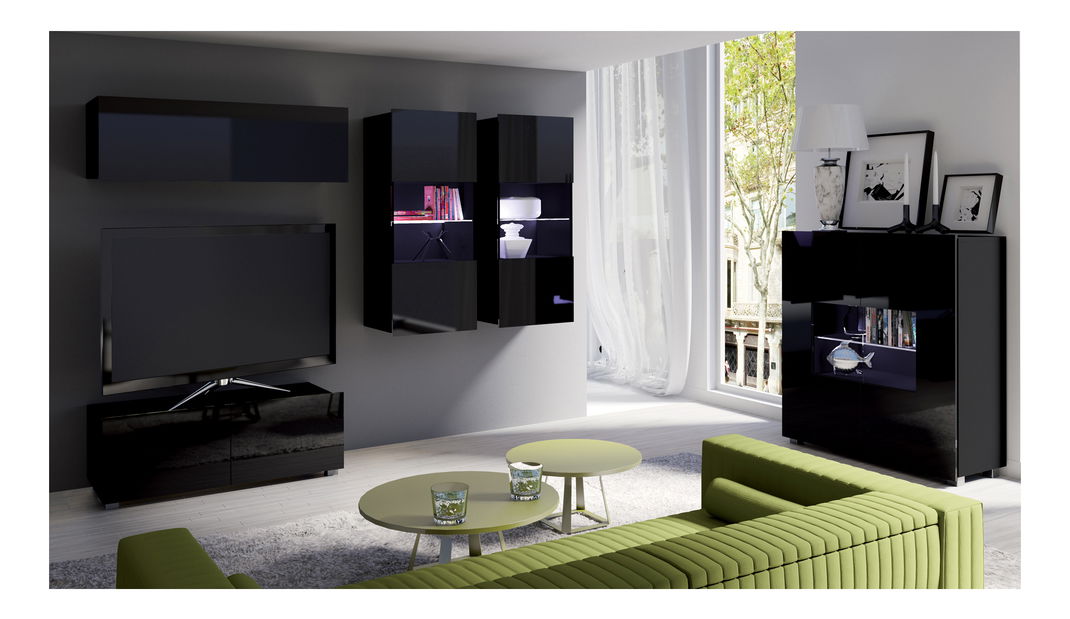 Set za dnevni boravak Calabria C12 (crna) (bez rasvjete)