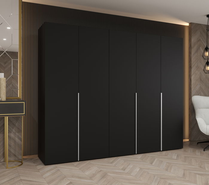 Dulap de haine 250 cm Alice 1 (Negru + Cașmir)