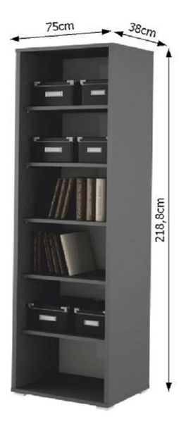 Regál Rumia TYP01 (grafit + biela)