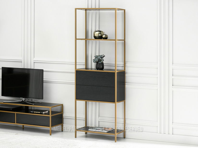 Regál Soren Reg (fekete fa + arany)
