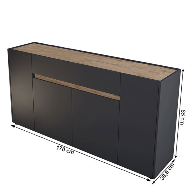 Komoda Berlin (hnedá super mat + dub wotan)