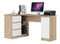 Rohový PC stolík Bevin (dub sonoma + biela) (L)