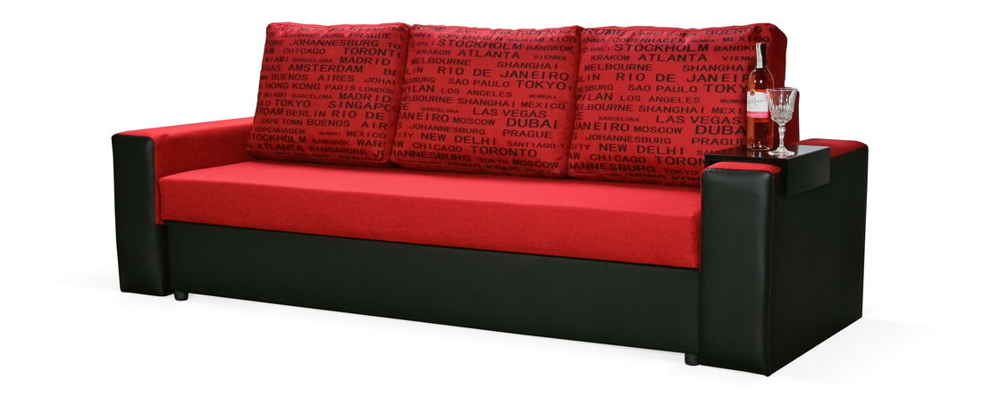 Pohovka trojsedačka Lavenda (červená + čierna)