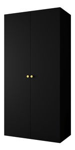 Ormar za garderobu 100 cm Parna 1 (crna + zlatna)