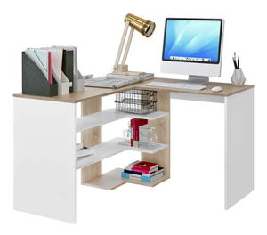 Masă PC Timuro (stejar sonoma + alb)