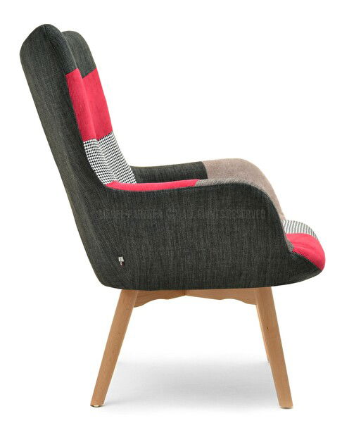 Fotel Nutri (patchwork + fekete)