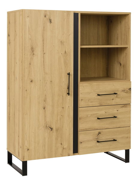 Komód Filippa F4 (artisan tölgy + fekete)