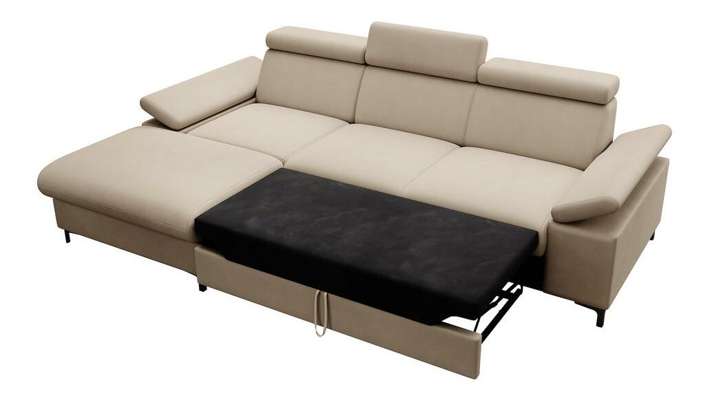 Rohová sedacia súprava Miles (L) (béžová + čierna)