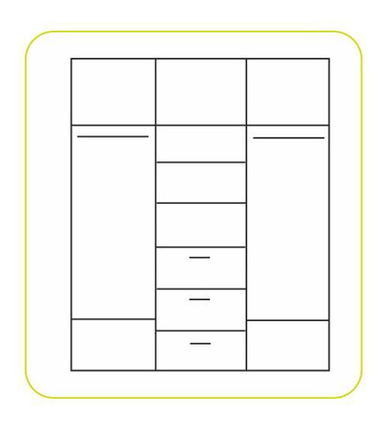 Ormar za garderobu Ericus Tip 01 3D Bijela 