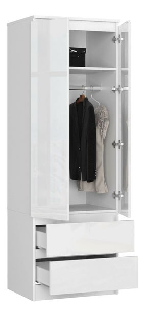 Dulap de haine Suman (Alb + alb lucios)