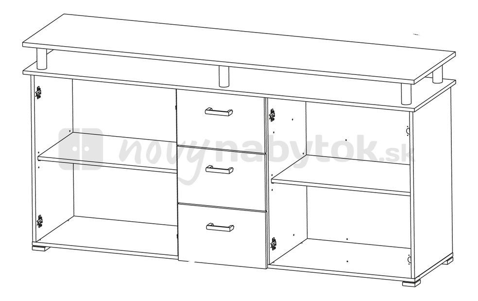 Komoda Swift C slivka+čierna
