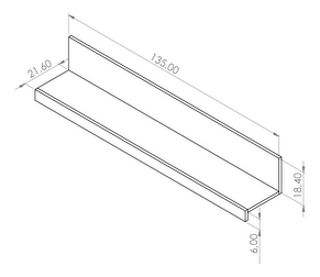 Polc Ovio 135 (matt fehér + világos san remo tölgy)