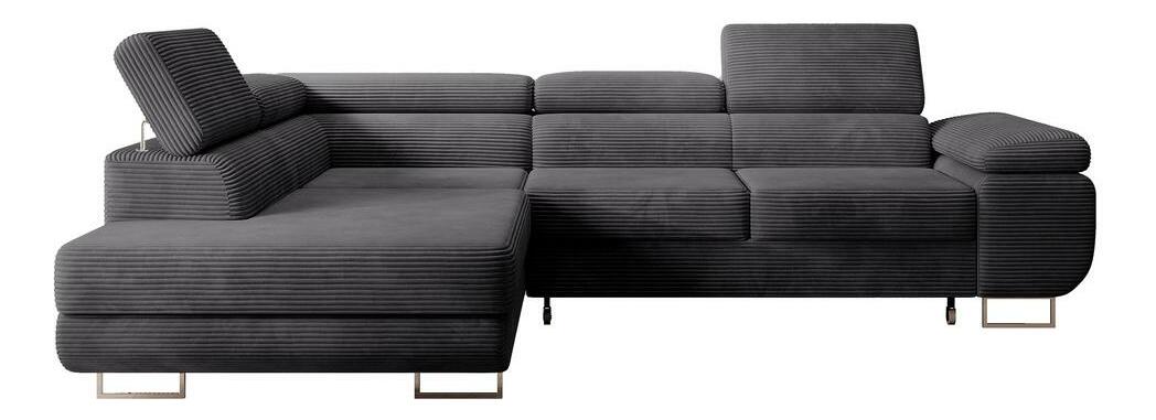 Sarokkanapé Stiletto (B) (sötétszürke + ezüst)