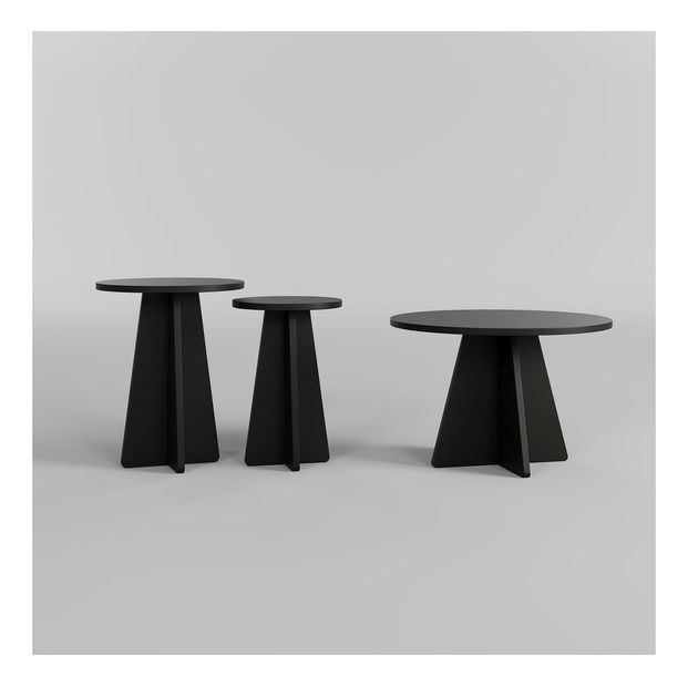 Set 2buc. măsuțe cafea Kabivo 1 (negru)