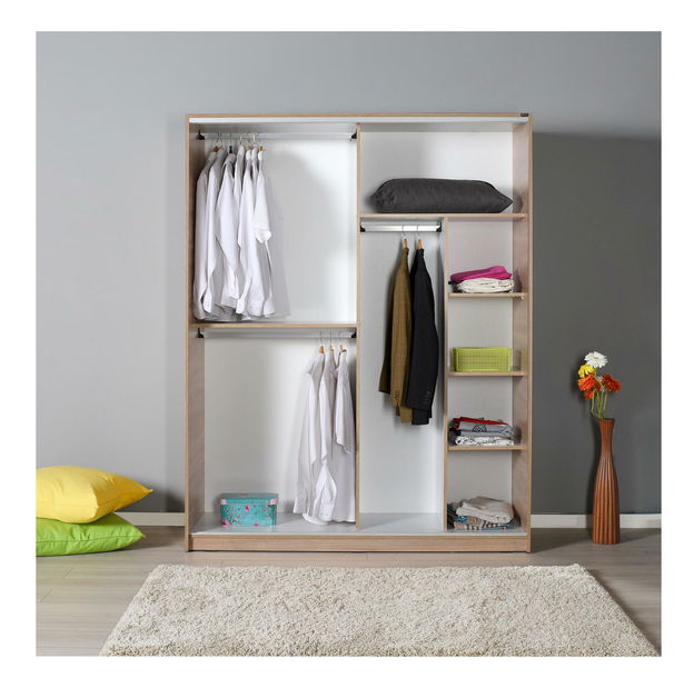 Ruhásszekrény tolóajtókkal Seworella 5 (tükörrel) (szonoma tölgy)