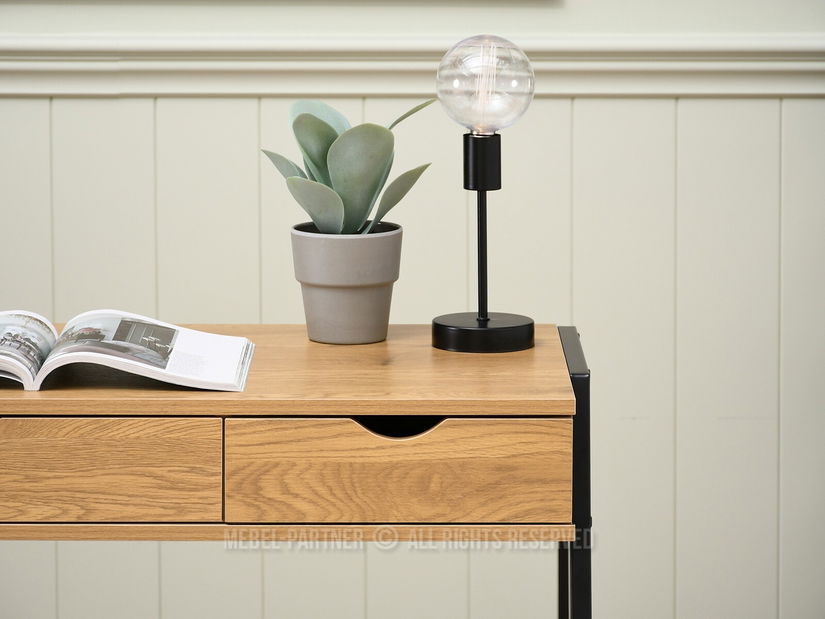 PC asztal Land (tölgy + fekete)