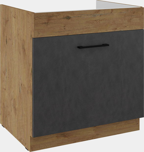 Dulap inferior de bucătărie pod drez Virion 80 ZL 1S BB (stejar lancelot + matera)