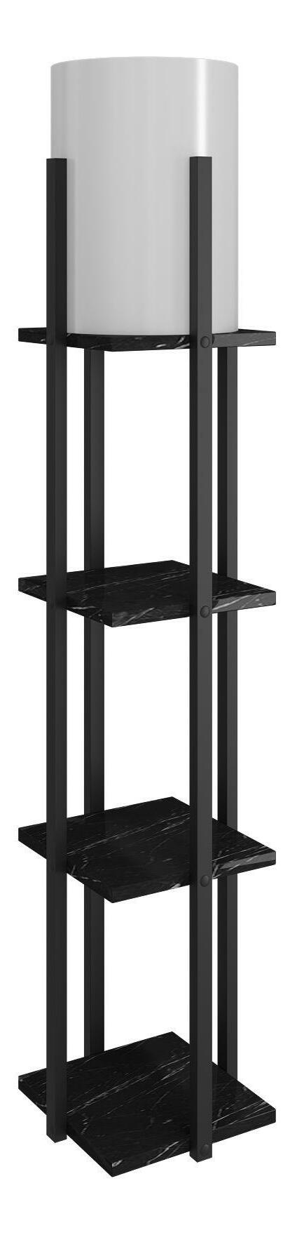 Stojanová lampa s policami Narakotta 1 (čierna)