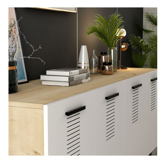 Skrinka Vipapo 5 (dub zafírový + biela) 