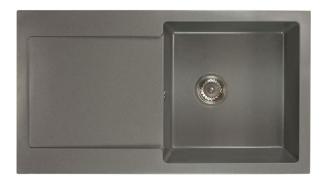 Chiuvetă de bucătărie Adaxa (gri) (cu 3 orificii pentru robinet) (S)