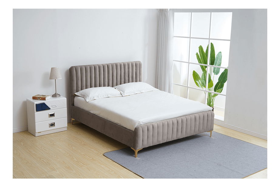 Manželská posteľ 140 cm Karilla (sivohnedá) (s roštom)