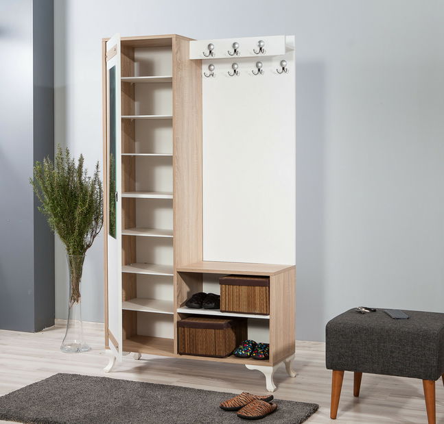 Mobilier hol Iris 200 (stejar sonoma) (cu oglindă)