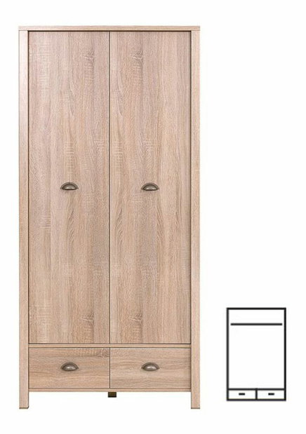 Šatníková skriňa Gala 2D2S typ 01