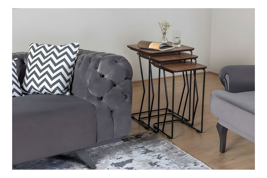 Măsuță laterală (3 buc) Rines (nuc)