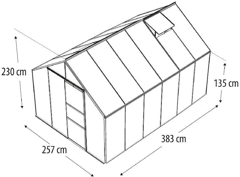 Stil clasic Greenhouse Neptune 9900 (sticlă securizată + aluminiu anodizat)