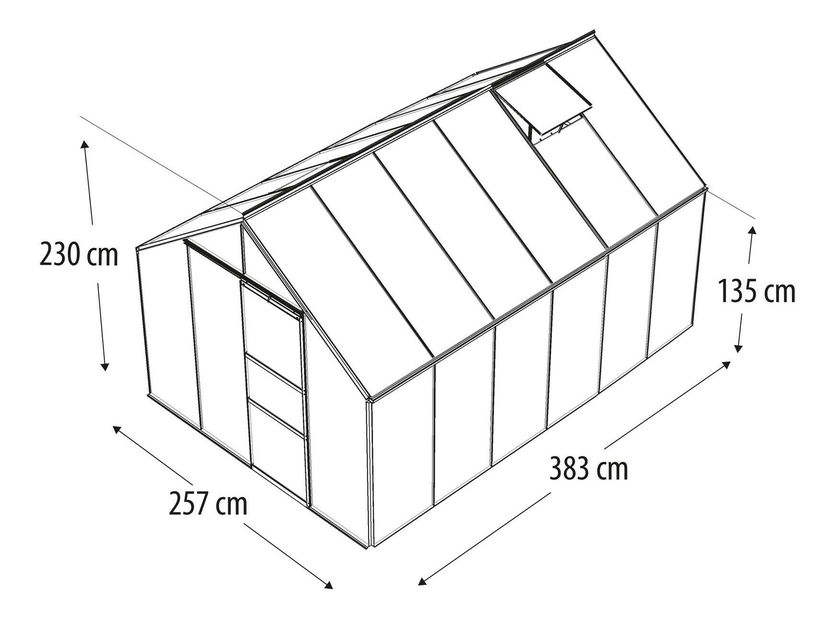 Klasszikus stílusú üvegház Neptune 9900 (polikarbonát + eloxált alumínium)